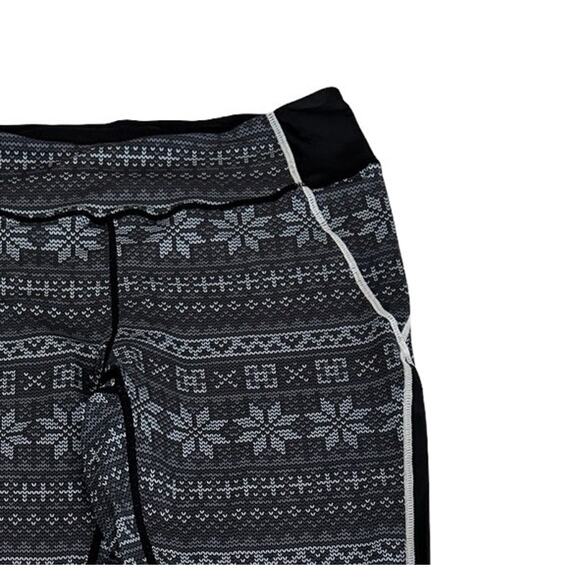 Alp n Rock Base Layer Leggings Pants Womens Size M Gray & Black Fair Isle - Picture 2 of 5